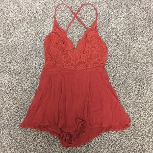 Burnt orange romper